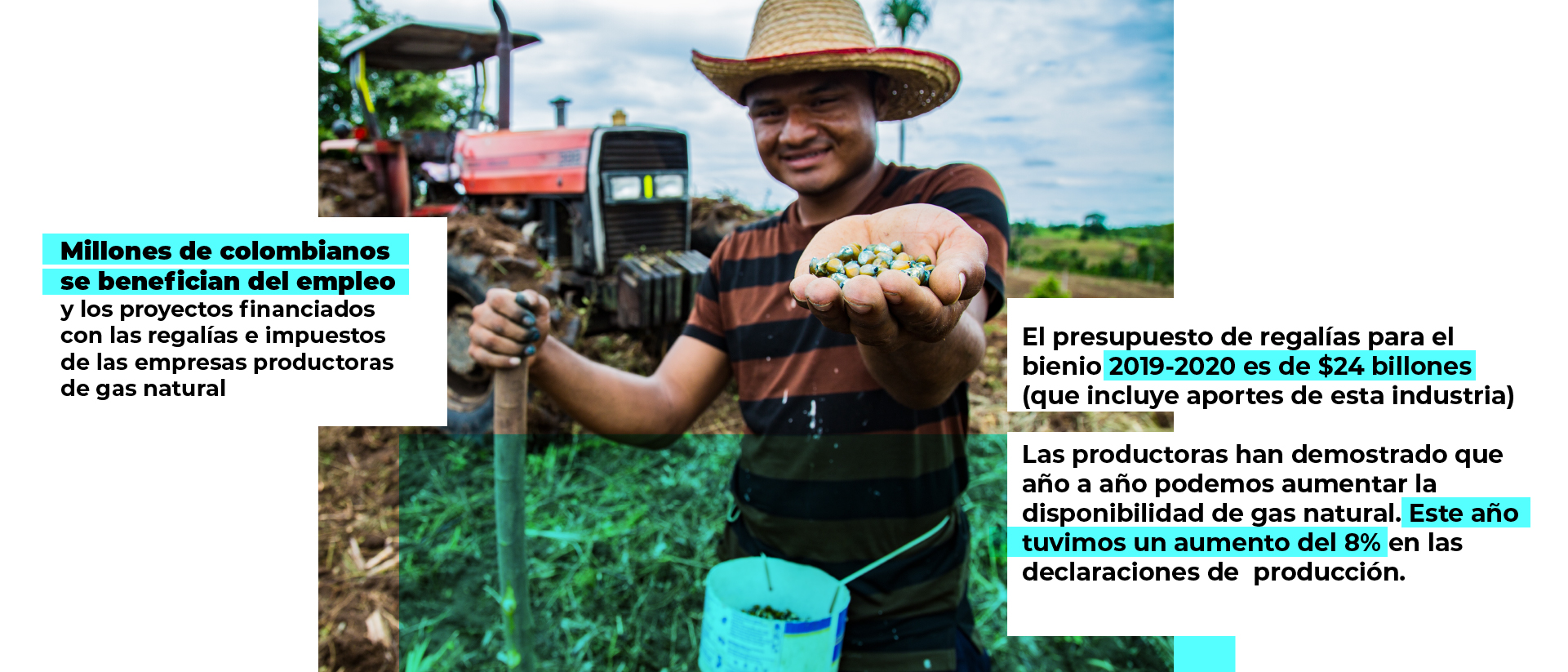 Millones de colombianos se benefician del empleo y los proyectos financiados con las regalías e impuestos de las empresas productoras de gas natural