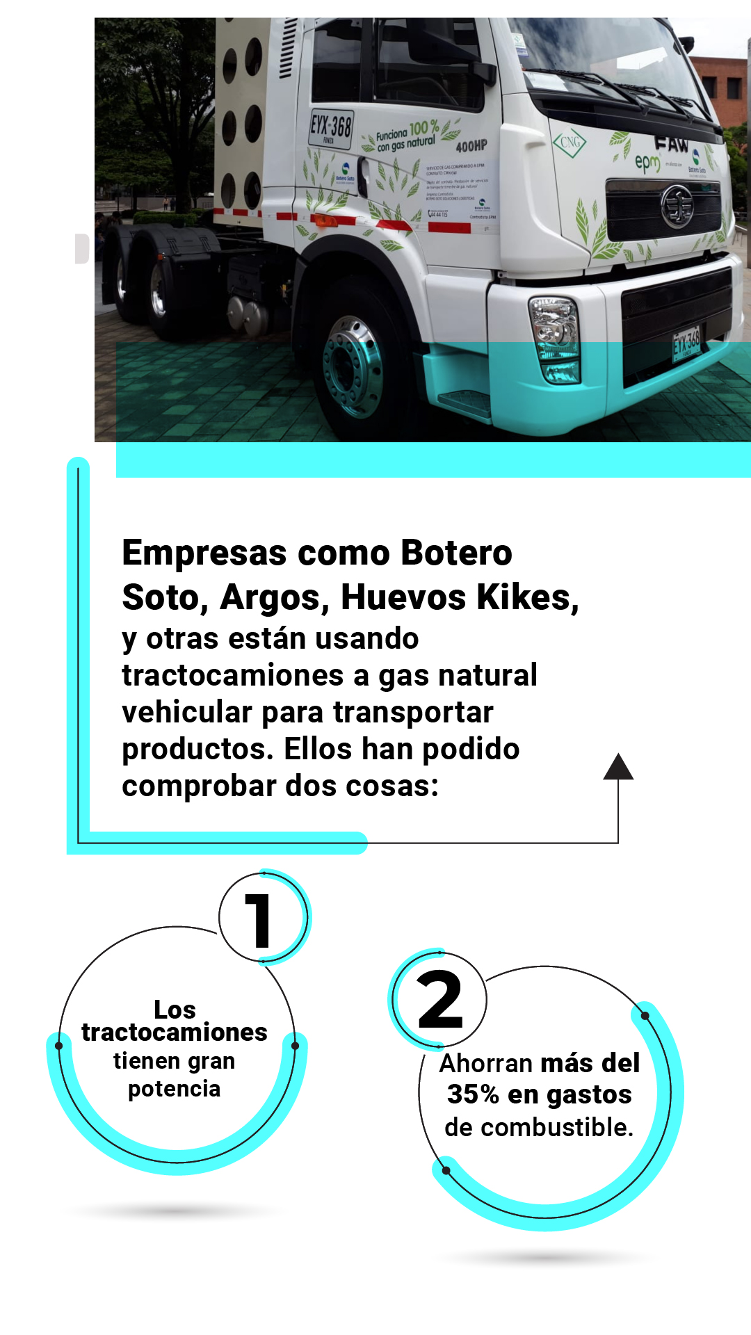 Desde que don Jorge convirtió su camión a gas natural vehicular, y atraviesa las montañas colombianas